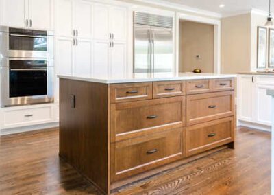 Kitchen Island with white shaker cabinet pantry behind, VanderBeken Remodel, Mill Creek, 2022-1