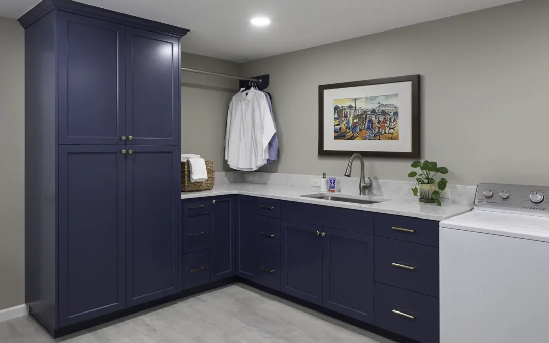 Everett, WA Laundry Room Remodel With Bold Color and Smart Storage