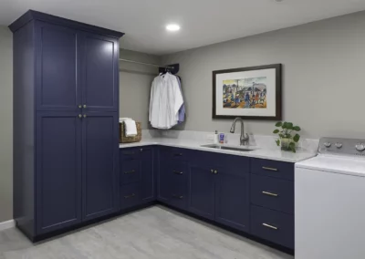 Everett, WA Laundry Room Remodel With Bold Color and Smart Storage
