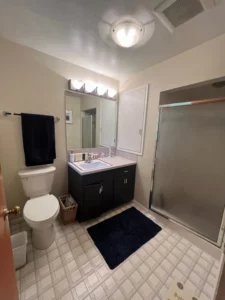 BEFORE - Universal Design Primary Bathroom Remodel with Indigo Accents | Everett, WA