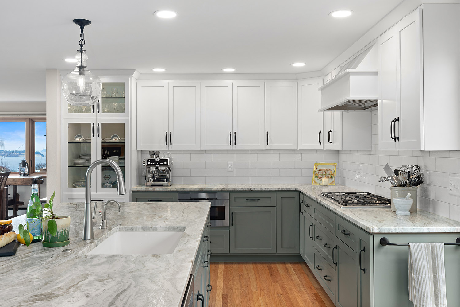 Sage Kitchen_Mukilteo_Glass Hutch Kitchen Remodel in Everett, WA