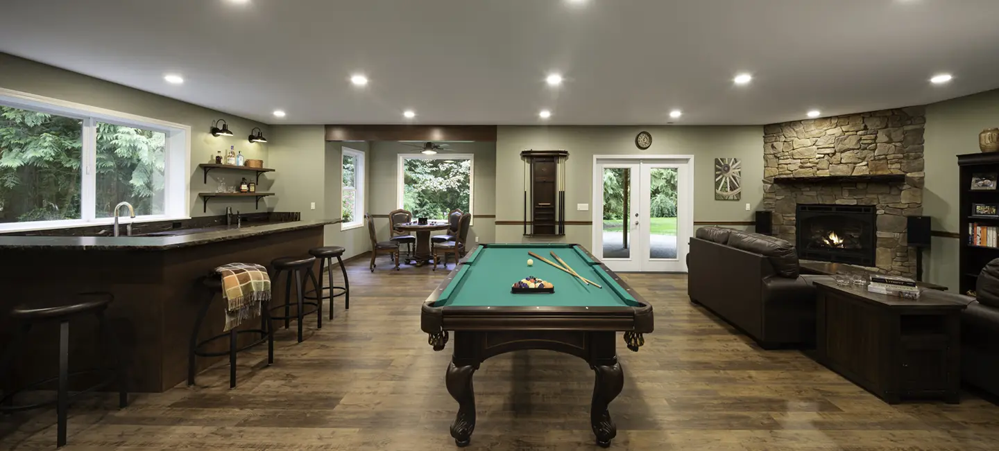 Entertainment-Focused Basement Remodel in Marysville, WA Entertainment-Focused Basement Remodel in Marysville, WA
