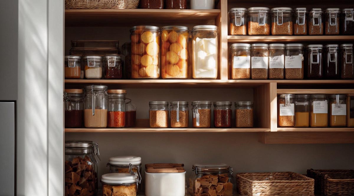 A country-style food pantry.