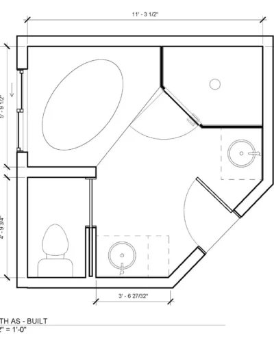 As Built - Luxury Primary Bathroom Remodel in Snohomish, WA - Floorplan As Built